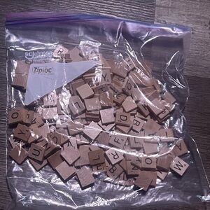 Bag of 196 Scrabble Wooden Letter Tiles